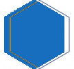 Blue hexagon with light colored hexagon outline overlayed